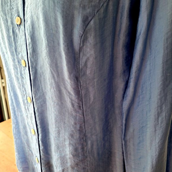 Button Blouse Crinkle Blouse J.Jill - Picture 4 of 5